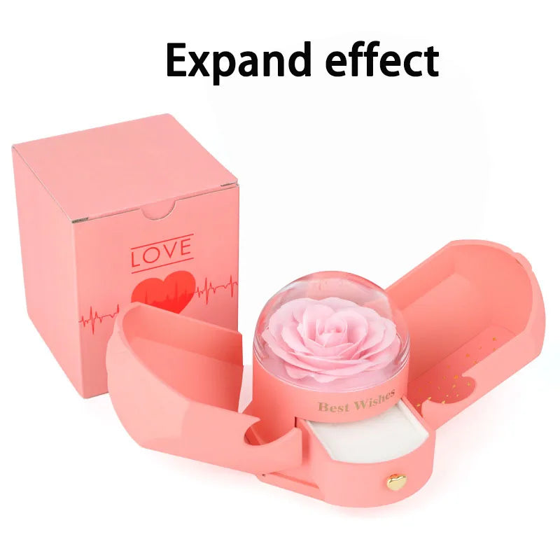 Surprise Flower Jewelry Box - Mysterious Unboxing with Rose Gold Dried Flowers & Hidden Love Drawer