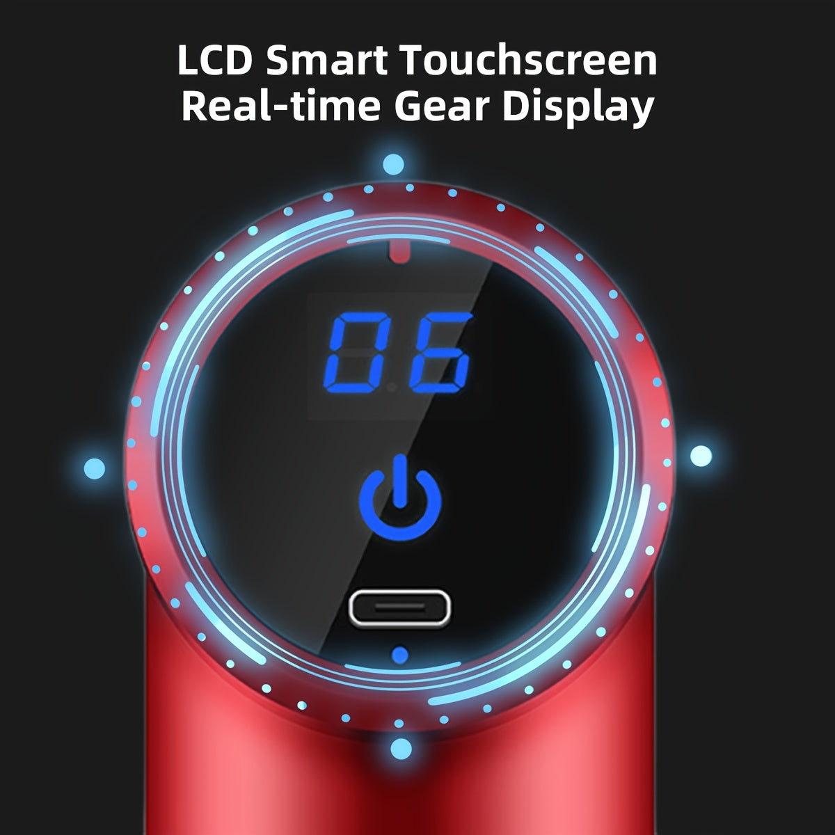 Electric Massage Gun For Athletes Ultra Silent Brushless Motor LED Screen 4 Heads USB Rechargeable