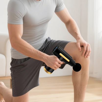 Electric Massage Gun For Athletes Ultra Silent Brushless Motor LED Screen 4 Heads USB Rechargeable