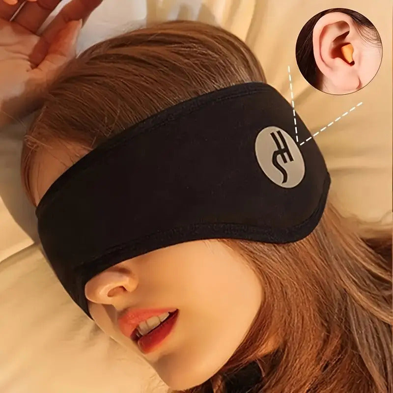 Noise Cancelling Sleep Mask With Ear Muffs For Light Sleepers - Adjustable Soft Polyester Face Coverage, Battery Free