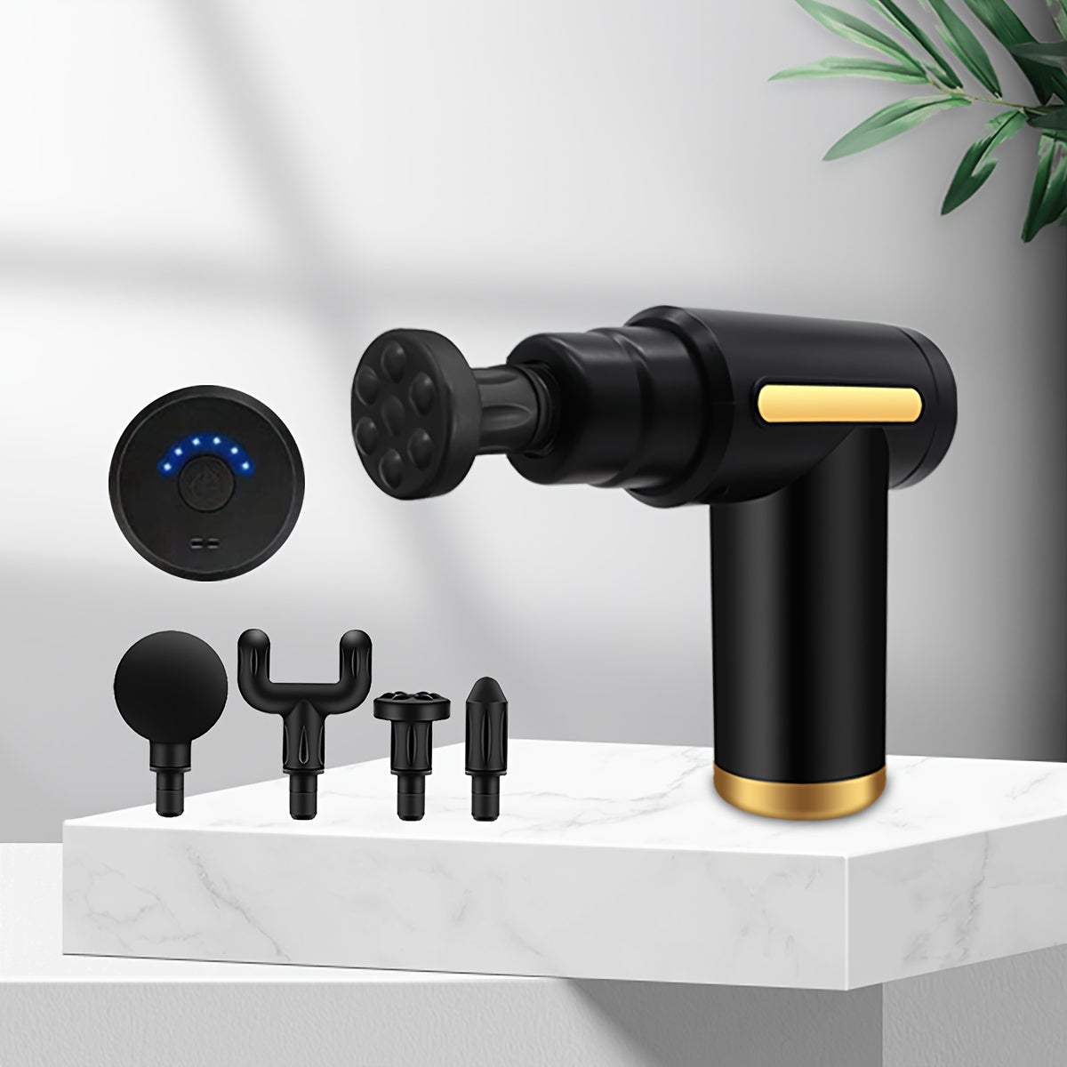 Electric Massage Gun For Athletes Ultra Silent Brushless Motor LED Screen 4 Heads USB Rechargeable