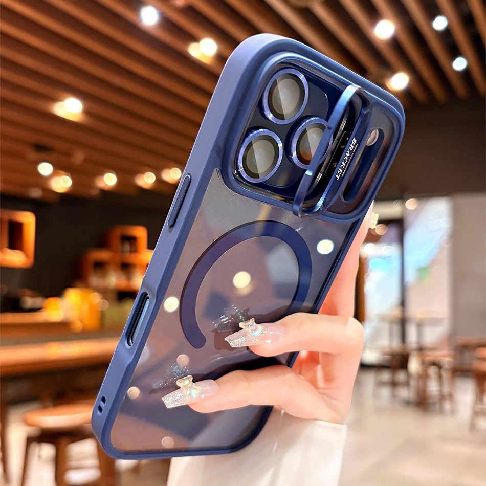 Phone Case: Phone Case Suitable for IPhone17pro Case Lanyard Camera Bracket Magnetic Case for iPhone 17 Pro Max 15 16 12 11 13 14 Plus Wrist Strap Hard Cover