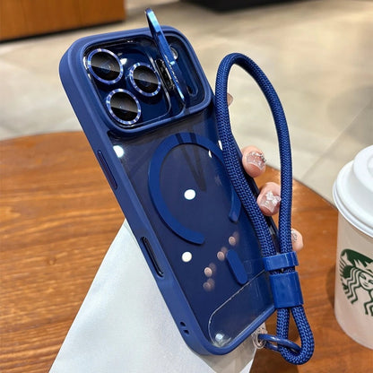 Phone Case: Phone Case Suitable for IPhone17pro Case Lanyard Camera Bracket Magnetic Case for iPhone 17 Pro Max 15 16 12 11 13 14 Plus Wrist Strap Hard Cover