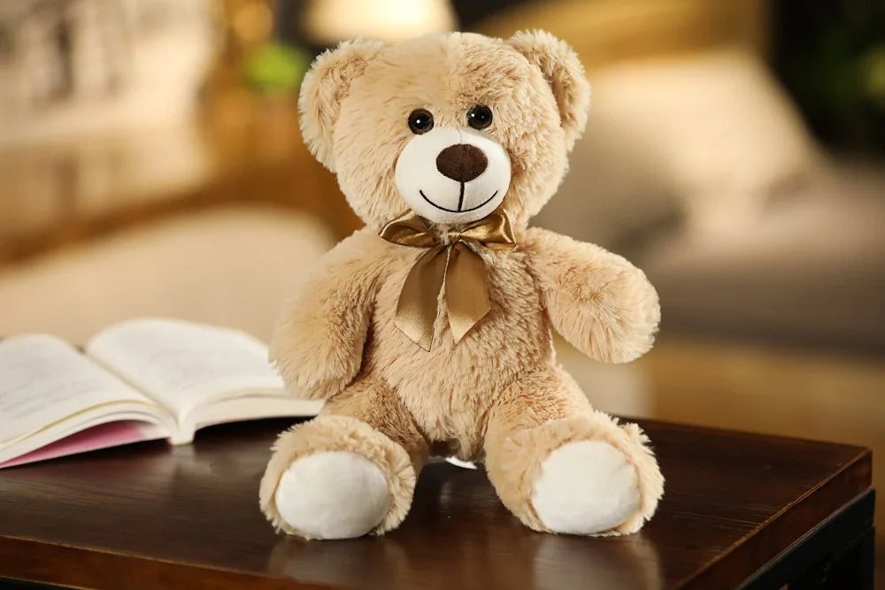 Cute Colorful Bow Tie Bear Doll Plush Toy Hug Bear Doll Children Birthday Gift Pillow Teddy bear Home Living Room Bedroom