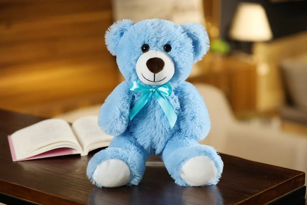 Cute Colorful Bow Tie Bear Doll Plush Toy Hug Bear Doll Children Birthday Gift Pillow Teddy bear Home Living Room Bedroom