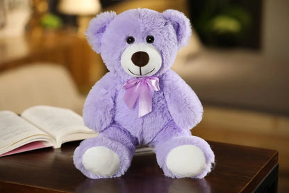 Cute Colorful Bow Tie Bear Doll Plush Toy Hug Bear Doll Children Birthday Gift Pillow Teddy bear Home Living Room Bedroom