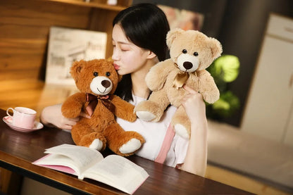 Cute Colorful Bow Tie Bear Doll Plush Toy Hug Bear Doll Children Birthday Gift Pillow Teddy bear Home Living Room Bedroom