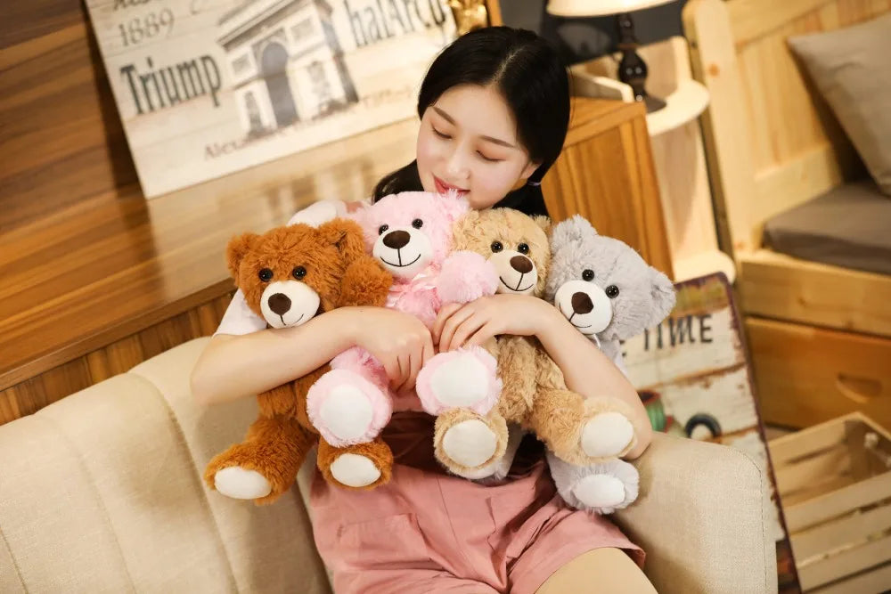 Cute Colorful Bow Tie Bear Doll Plush Toy Hug Bear Doll Children Birthday Gift Pillow Teddy bear Home Living Room Bedroom