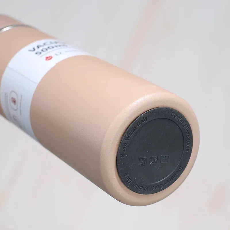 304 Stainless 500ml Steel Vacuum Insulated Water Bottle Portable Coffee Bottle Office Gift Set Business Style Travel Thermal Mug