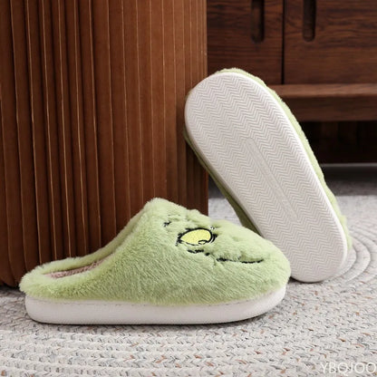 YBQJOO Plus Size Womens Plush Fur Monster Slippers Indoor Cozy House Shoes Non Slip Flat Bottom