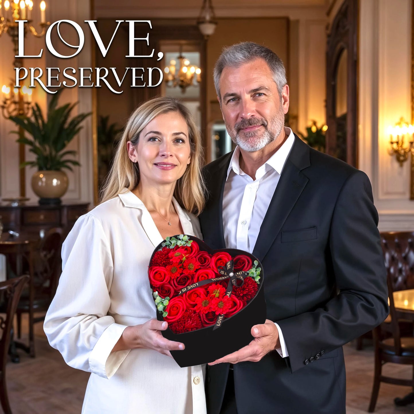 Heart Shape Rose Gift Box Foam Rose Flowers Wedding Party Rose Bouquets Valentine's Day Birthday Christmas Gift