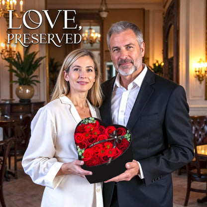 Heart Shape Rose Gift Box Foam Rose Flowers Wedding Party Rose Bouquets Valentine's Day Birthday Christmas Gift