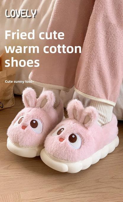 Cozy Velvet Cotton Slippers For Women Indoor Warm Plush Lining Winter Comfort For Home Use