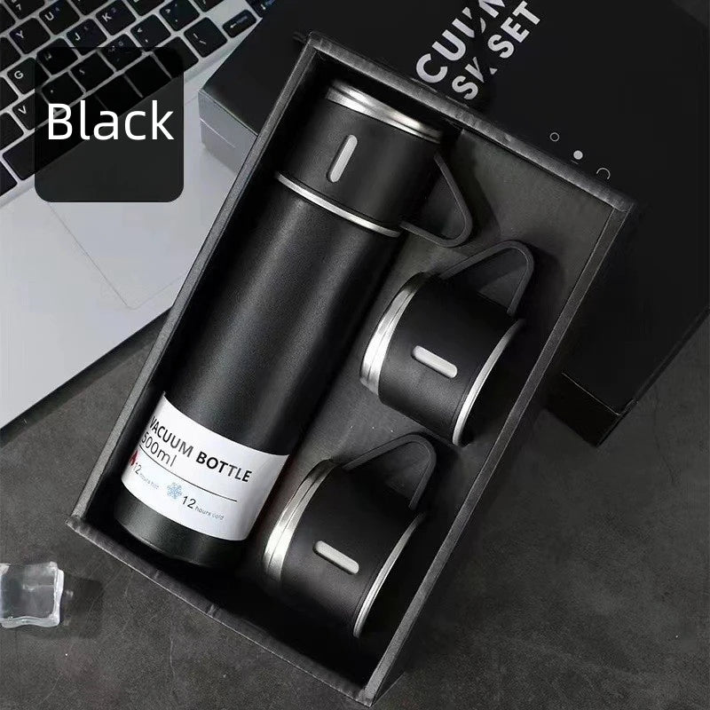 304 Stainless 500ml Steel Vacuum Insulated Water Bottle Portable Coffee Bottle Office Gift Set Business Style Travel Thermal Mug