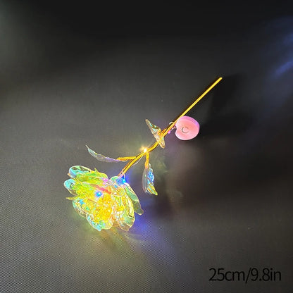 Eternal Flower Galaxy Rose Gifts Artificial Flowers in Transparent Dome Valentine's Day Gift Colorful Foil Rose Desktop Ornament