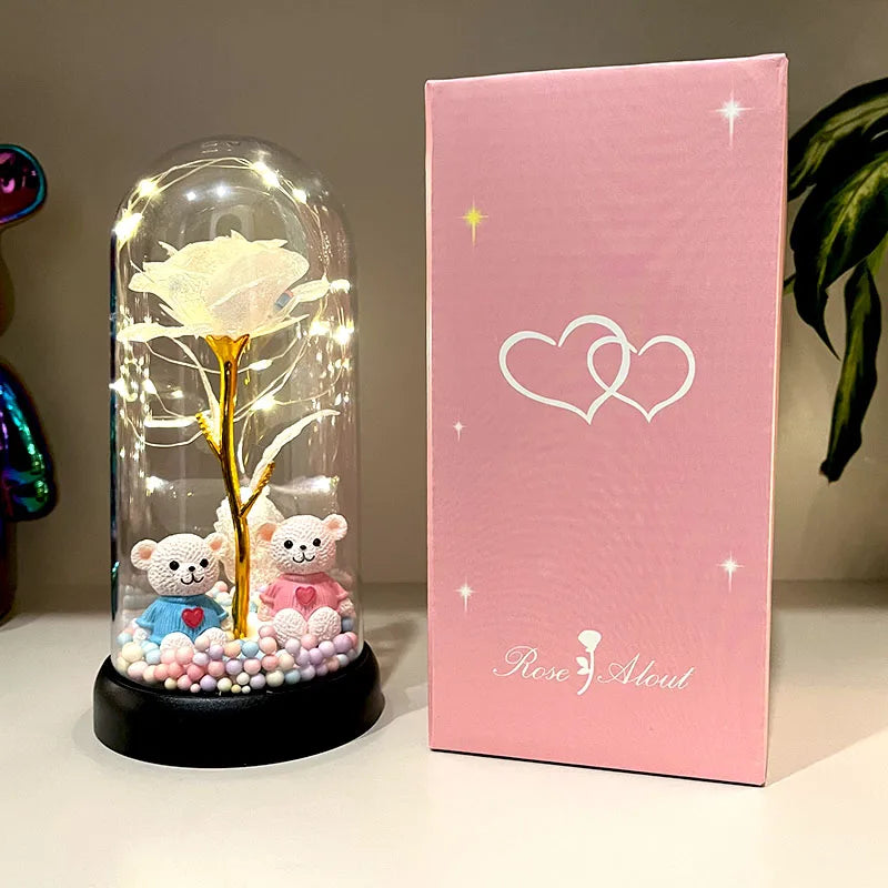 Choice Colorful Rose Luminous Flower Cover For Women Gift Perfect For Valentines Day And Christmas