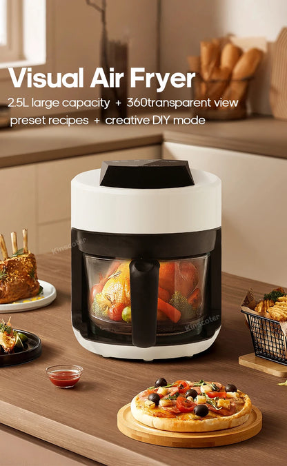 2.5L Air Fryer, Electric Hot fryer Oven Oilless Cooker with Touch Control & Nonstick Basket & Visible Window, Family Size