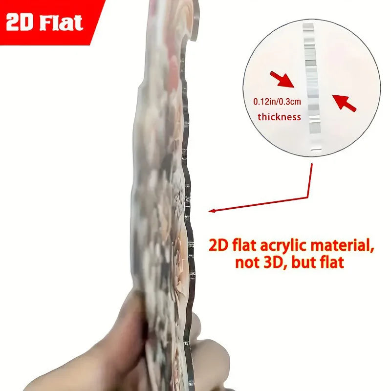 Choice Acrylic Bohemian Heart Shaped Ornament With Red Roses And Gold Accents For Elegant Desktop Decor