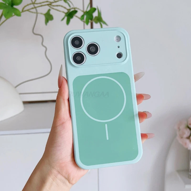 MagSafe Silicone Case For iPhone 17 Pro Max Frosted Solid Color Soft Touch Protective Cover