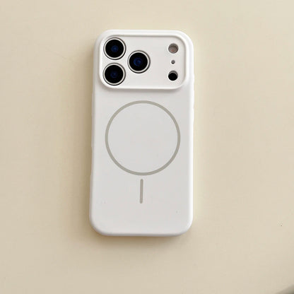 For Magsafe Magnetic Wireless Charging Luxury Solid Color Silicone Lens Protection Phone Case For iPhone17 Pro Max/17/17Pro Air