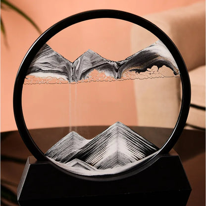 Nordic 3D Moving Sand Art Liquid Hourglass Ornament Mesmerizing Flowing Sand For Home Decor Enthusiasts Gift