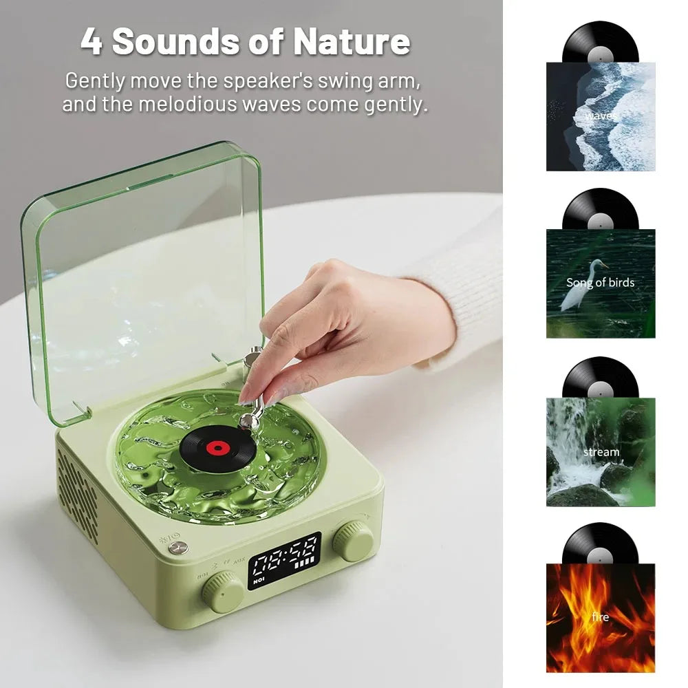 New mini retro Bluetooth speaker portable sleep aid Bluetooth speaker with RGB lights supporting TF card subwoofer，gift