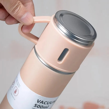 304 Stainless 500ml Steel Vacuum Insulated Water Bottle Portable Coffee Bottle Office Gift Set Business Style Travel Thermal Mug