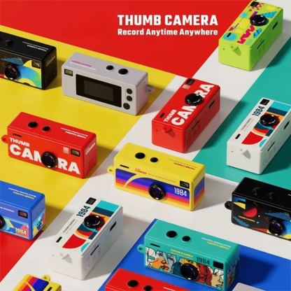 Mini Keychain Thumb Camera Retro Backpack CCD Digital Camera Thumb Camera with 1080P HD Video Recording Outdoor Sports Camera