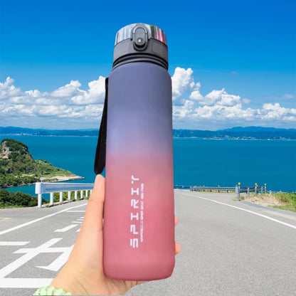 500ML/1000ML Large Capacity Sports Water Bottle Motivational Leak Proof Portable Reusable Plastic Cups Outdoor Travel Gym Jugs