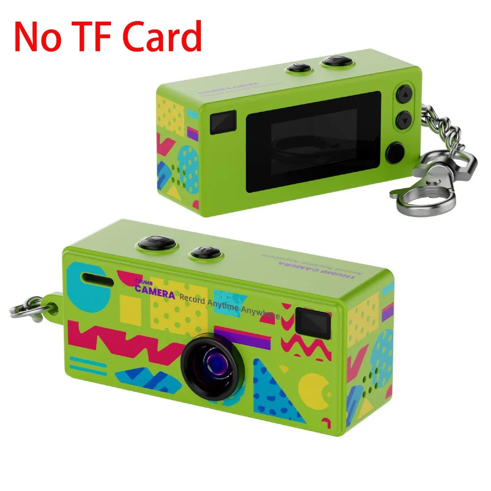 Mini Keychain Thumb Camera Retro Backpack CCD Digital Camera Thumb Camera with 1080P HD Video Recording Outdoor Sports Camera