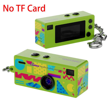 Mini Keychain Thumb Camera Retro Backpack CCD Digital Camera Thumb Camera with 1080P HD Video Recording Outdoor Sports Camera