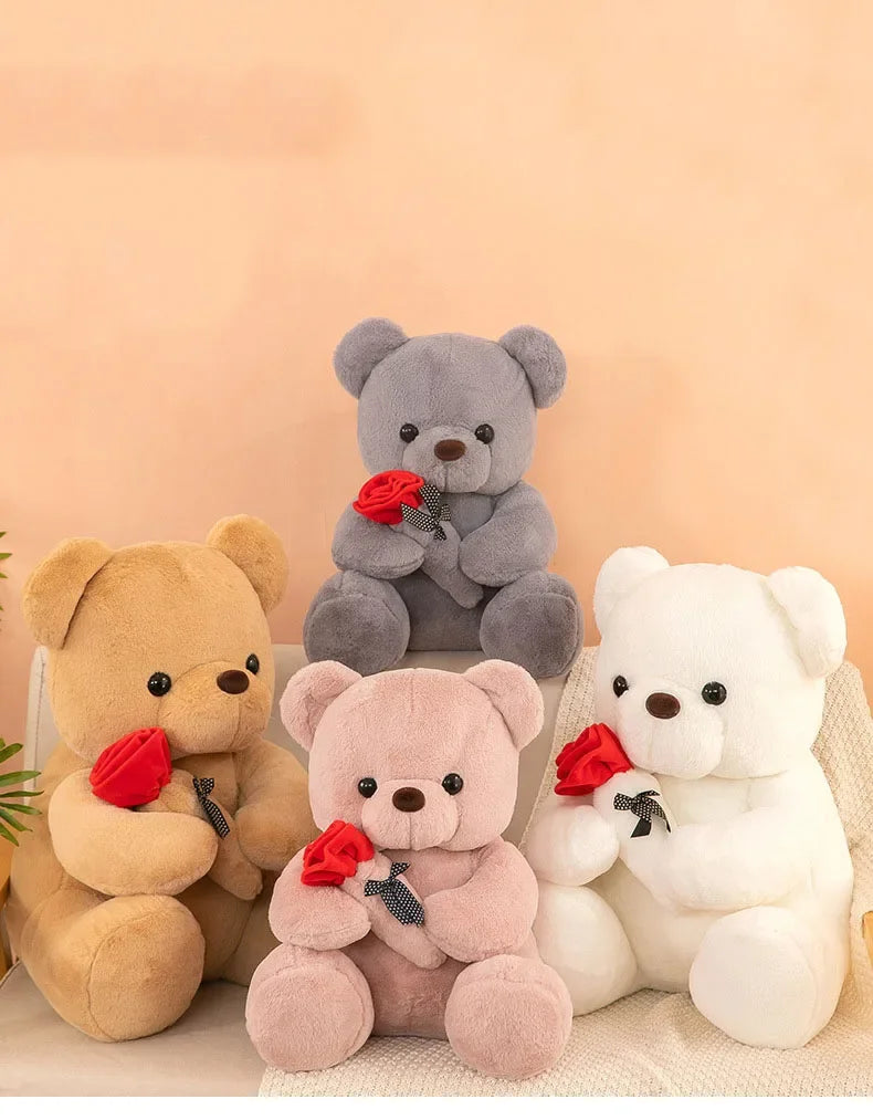25cm Kawaii Teddy Bear Plush Toy Soft Stuffed Doll Cute Gift for Girls Romantic Home Decor Valentine's Day Special Plush Toy