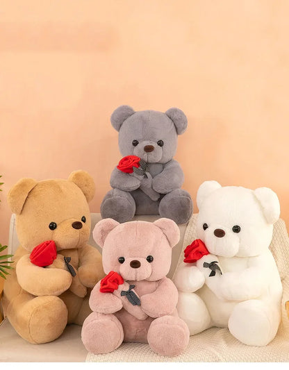 25cm Kawaii Teddy Bear Plush Toy Soft Stuffed Doll Cute Gift for Girls Romantic Home Decor Valentine's Day Special Plush Toy