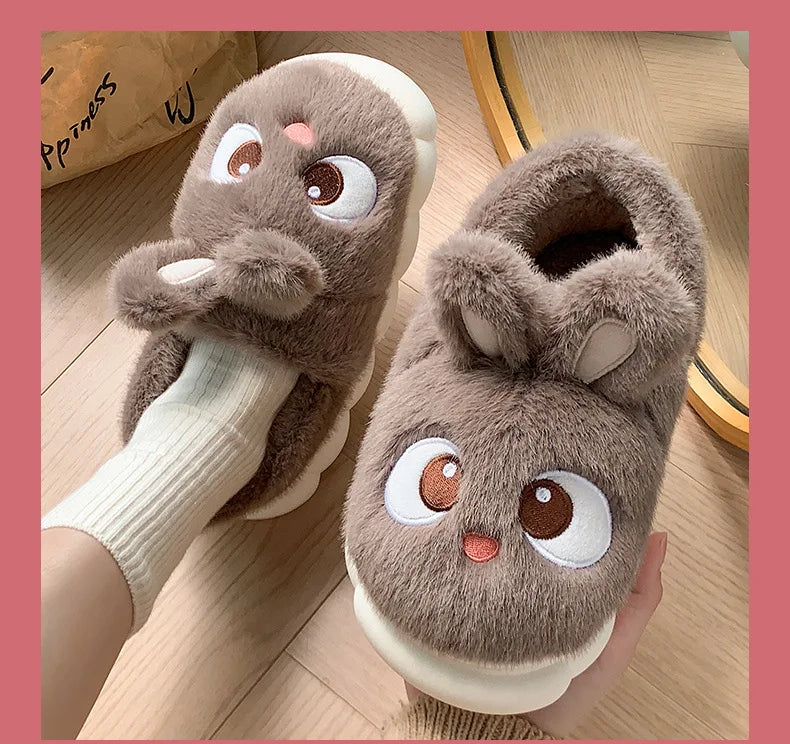 Cozy Velvet Cotton Slippers For Women Indoor Warm Plush Lining Winter Comfort For Home Use