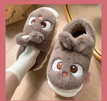 Cozy Velvet Cotton Slippers For Women Indoor Warm Plush Lining Winter Comfort For Home Use