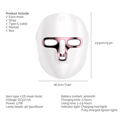 Wireless 7-Color LED Facial Mask – Skin Rejuvenation