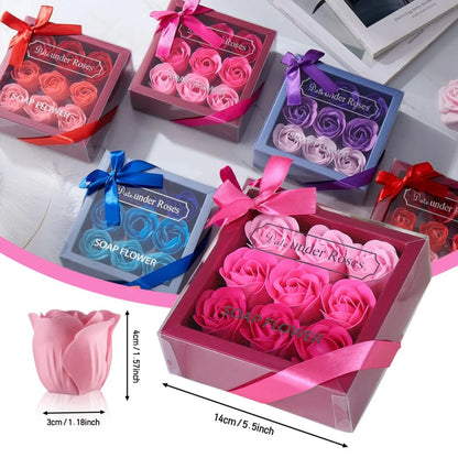Luxury Artificial Soap Rose Flower Simulation Peony Scented Rose Flowers with Gift Box For Mother's Day Birthday Wedding Party