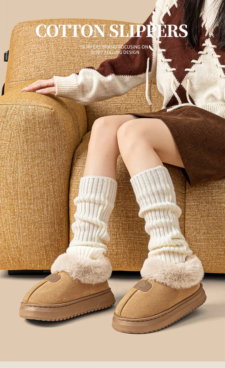 Choice Fleece Lined Winter Slippers For Men Women Ankle Cover Lightweight EVA Sole Indoor Outdoor Warm