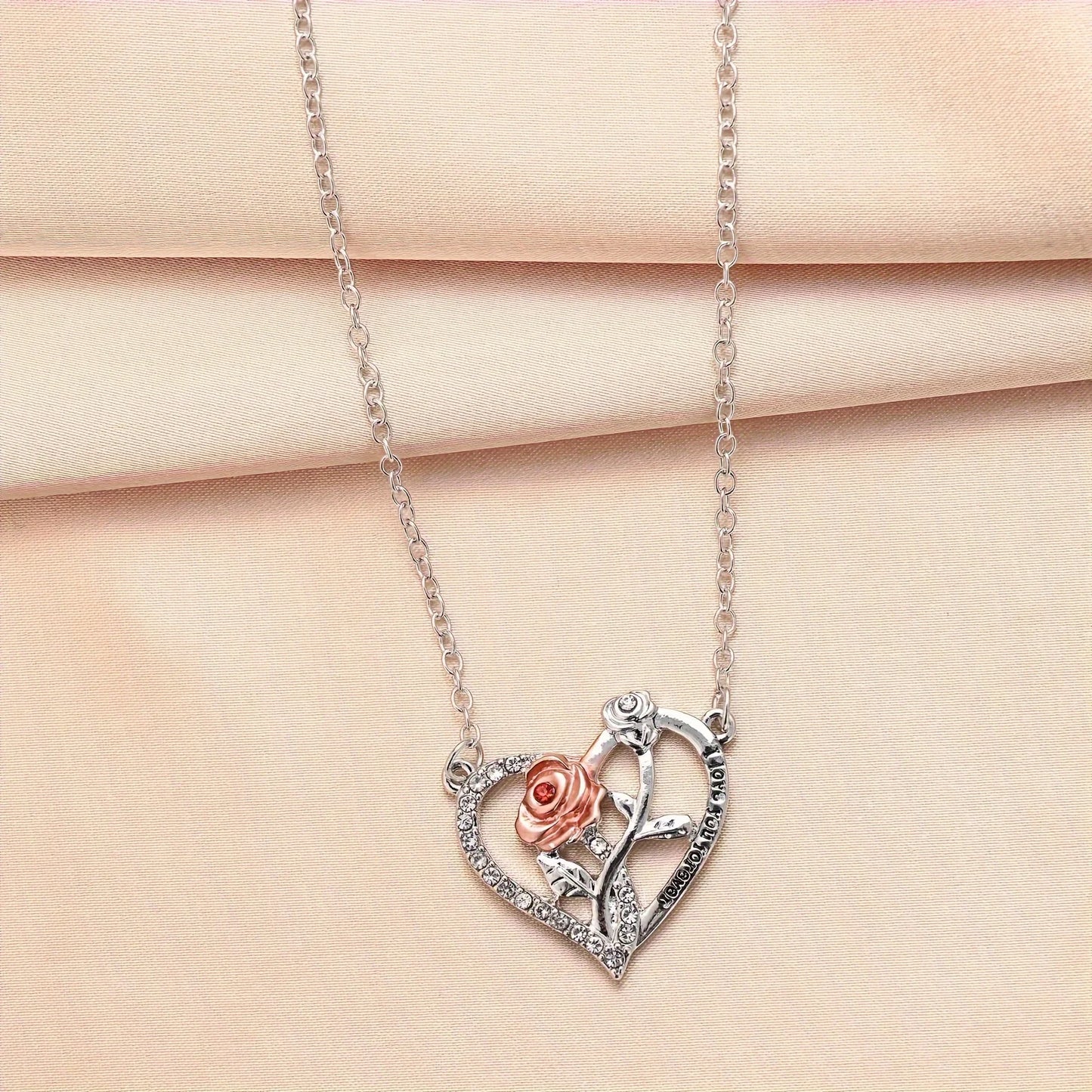 I Love You Forever Necklace With Cute Bear Rose Flower Gift Box For Girlfriend Birthday Romantic 2024 New Fashion Jewelry