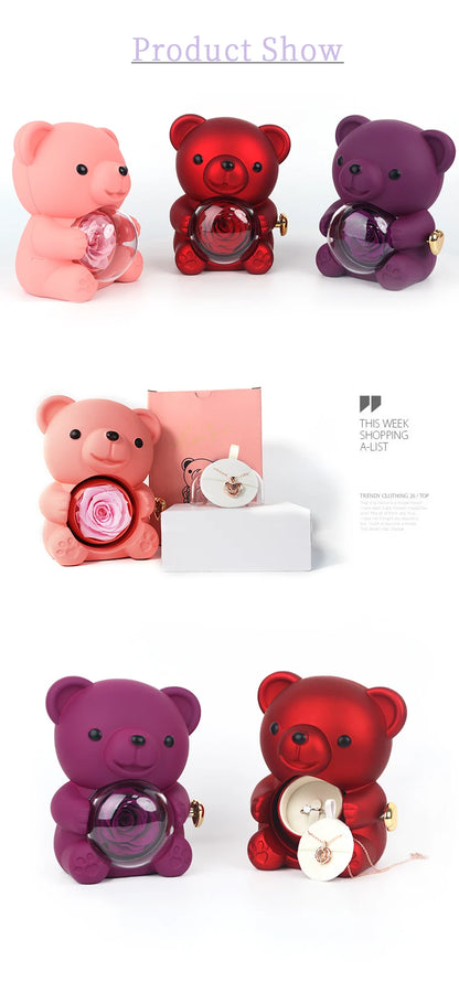 Bear Design Jewelry Box For Necklace Gift Two Options Romantic Gift For Girlfriend