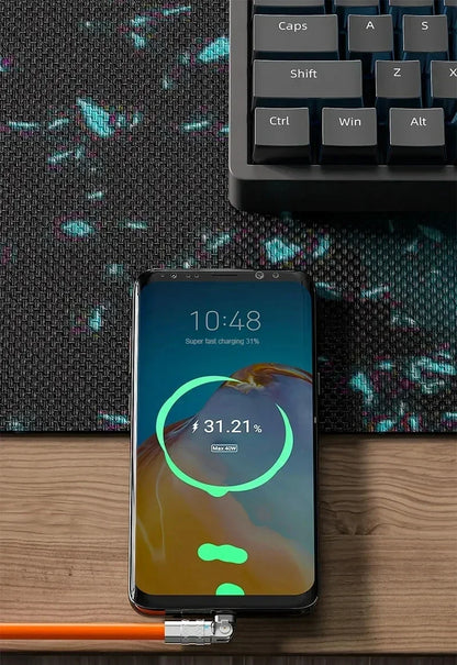 120W 7A fast charge USB C to Type-C cable 180 ° rotation liquid silicone cable for iPhone Xiaomi Redmi honor phone charger