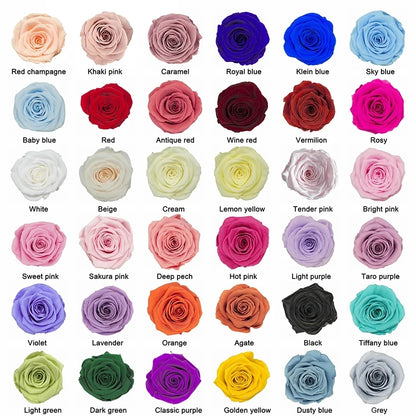 16PCS Natural Peserved Rose Eternal Forever Real Roses Heart Shape Box Immortal Flowers Mothers Valentines Day Gifts Home Decor