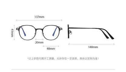 CCspace Round Polarized Clip On Glasses For Women Blue Light Blocking Lenses Customizable Prescription