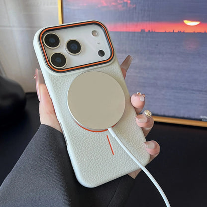 Frosted Hit Lichee Pattern Magnetic Phone Case For iPhone 11 To 17 Pro Max Dustproof MagSafe For Daily Use