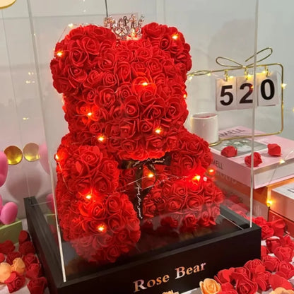 Choice Eternal Rose Bear For Mom Long Lasting Artificial Flower Gift And Home Decor