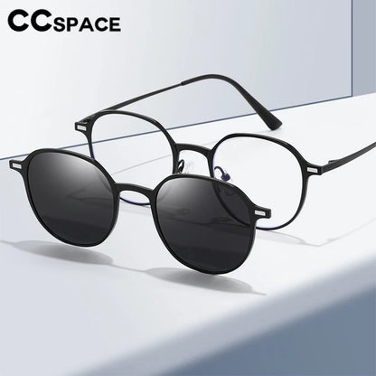 CCspace Round Polarized Clip On Glasses For Women Blue Light Blocking Lenses Customizable Prescription