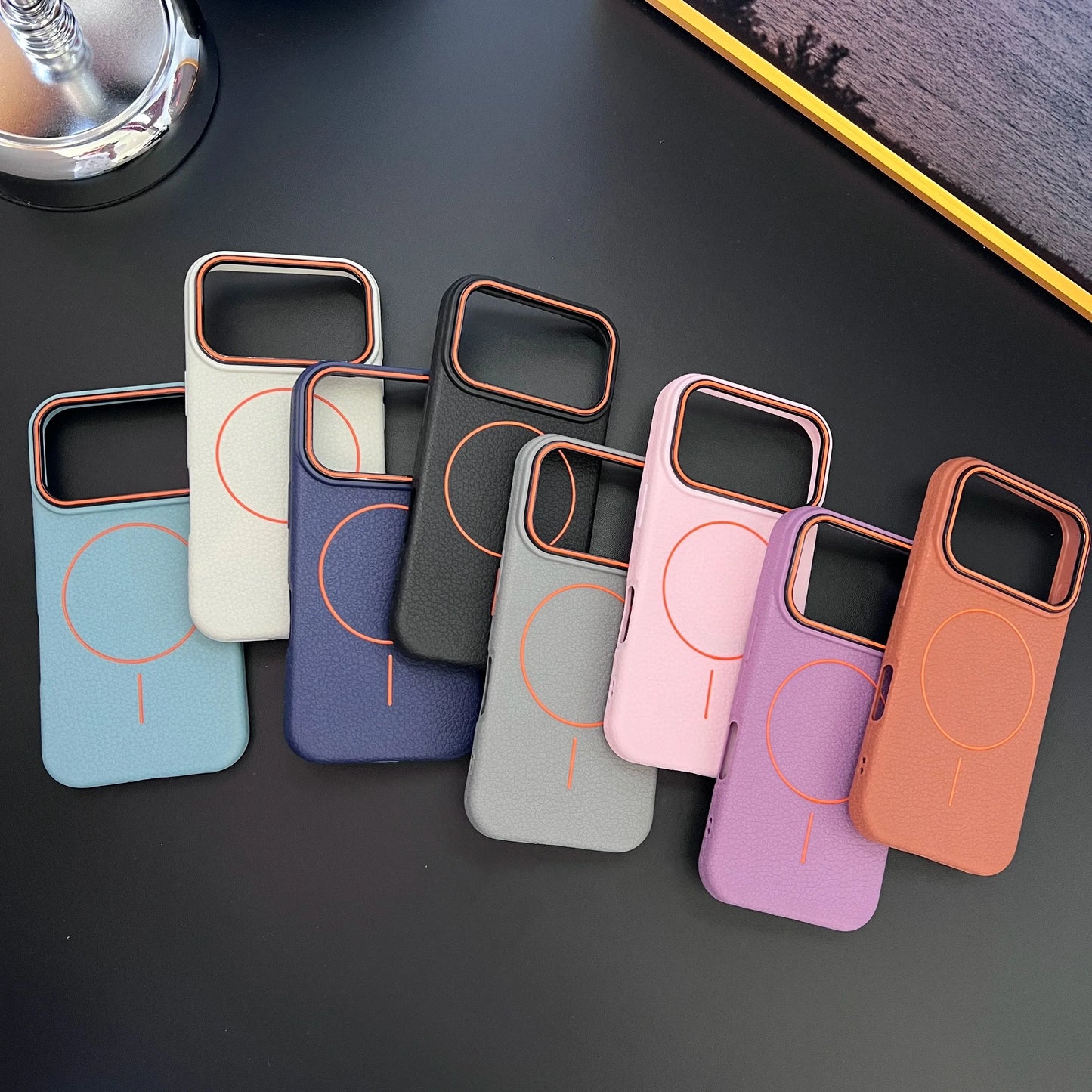 Frosted Hit Lichee Pattern Magnetic Phone Case For iPhone 11 To 17 Pro Max Dustproof MagSafe For Daily Use