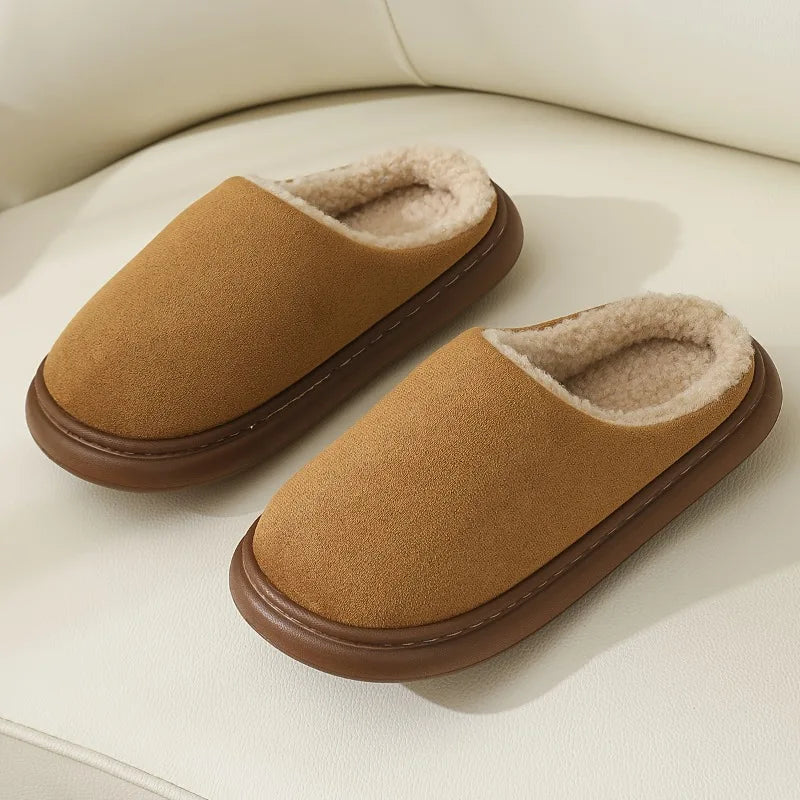 Warm Cotton Slippers For Women Plus Size And Men Indoor Anti Slip Thick Sole For Cozy Home