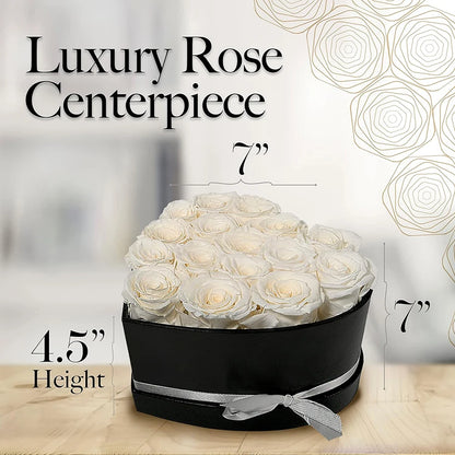 16PCS Natural Peserved Rose Eternal Forever Real Roses Heart Shape Box Immortal Flowers Mothers Valentines Day Gifts Home Decor