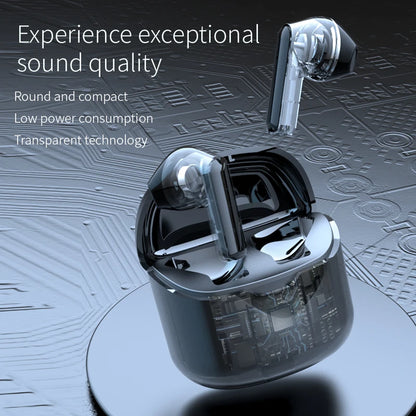 LCKICOO J225 TWS Bluetooth Earphones With 3D Curved Transparent Case, Smart Touch, HD Audio For Music Lovers